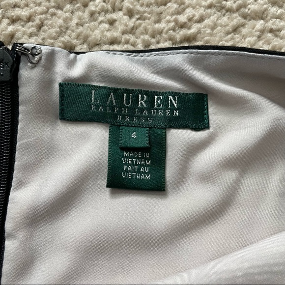 Lauren Ralph Lauren Navy Beige and Black Striped Fit and Flare Dress size 4 - Picture 3 of 12